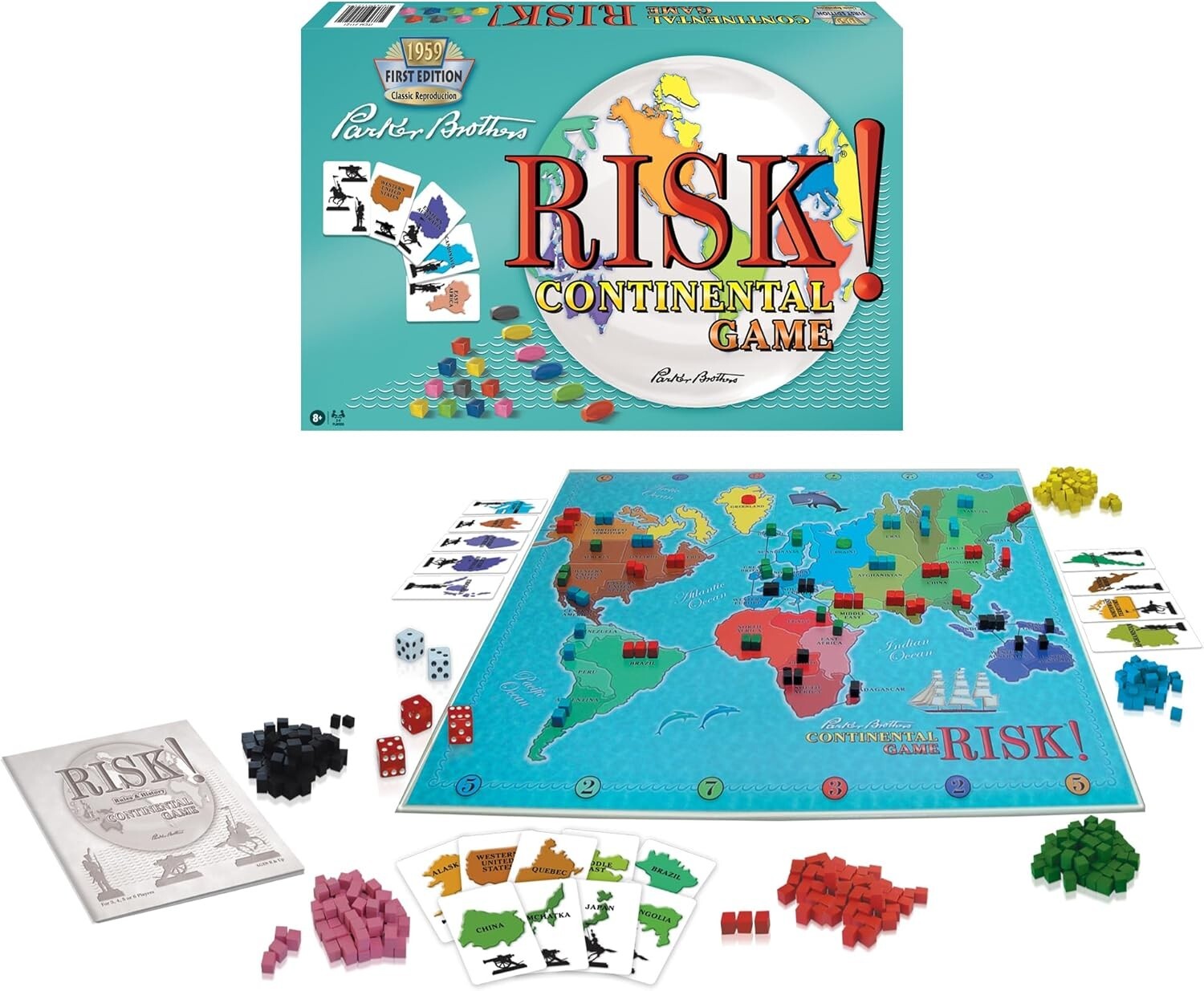 Risk 1959 Classic Reproduction Board Game for World Domination - 2-6 Players