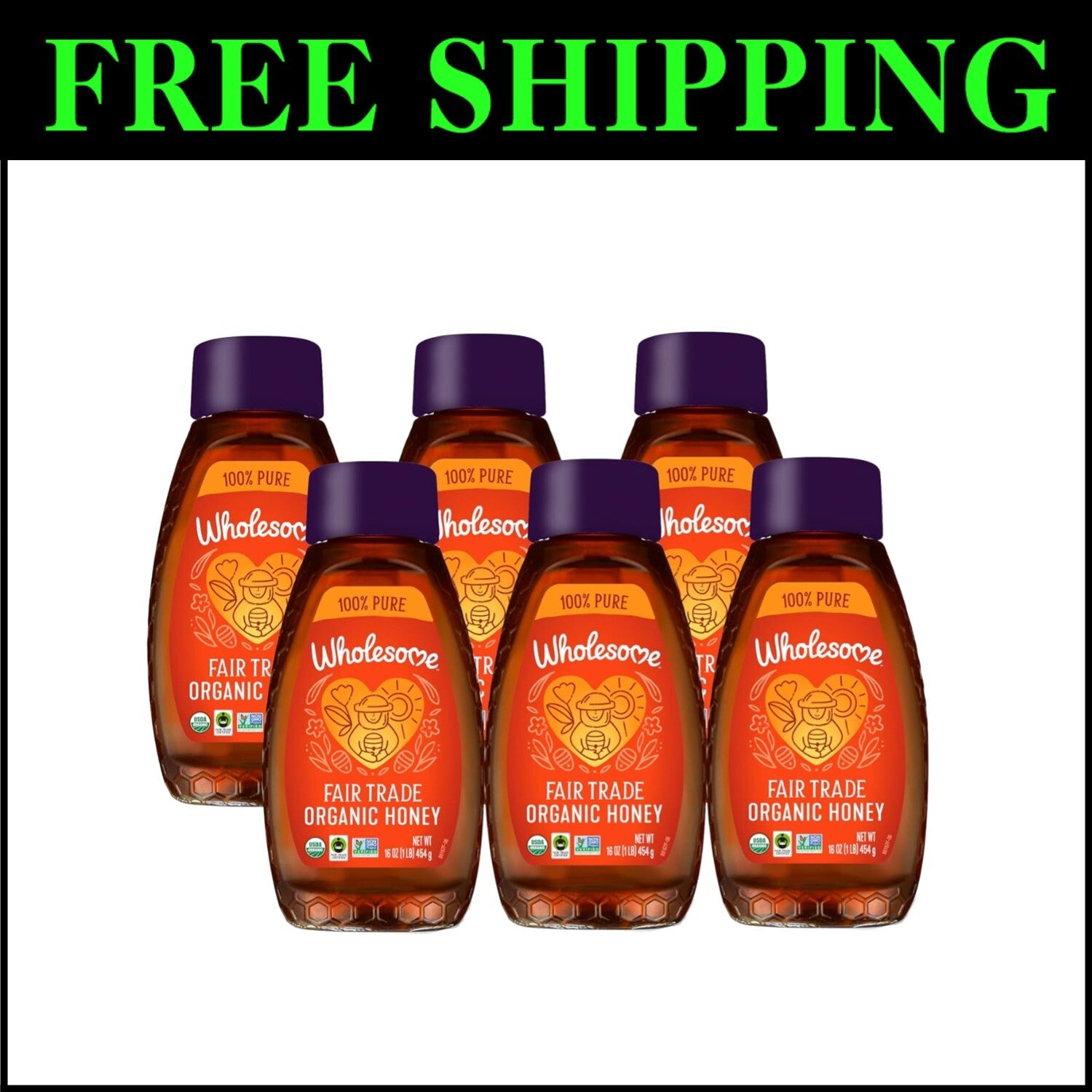 Sustainably Sourced 16oz Organic Honey - 100% Pure, Ideal for Baking & Beverages