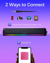 Load image into Gallery viewer, Dynamic Sound Bar Speakers with Bass Boost and RGB Lighting – USB Powered