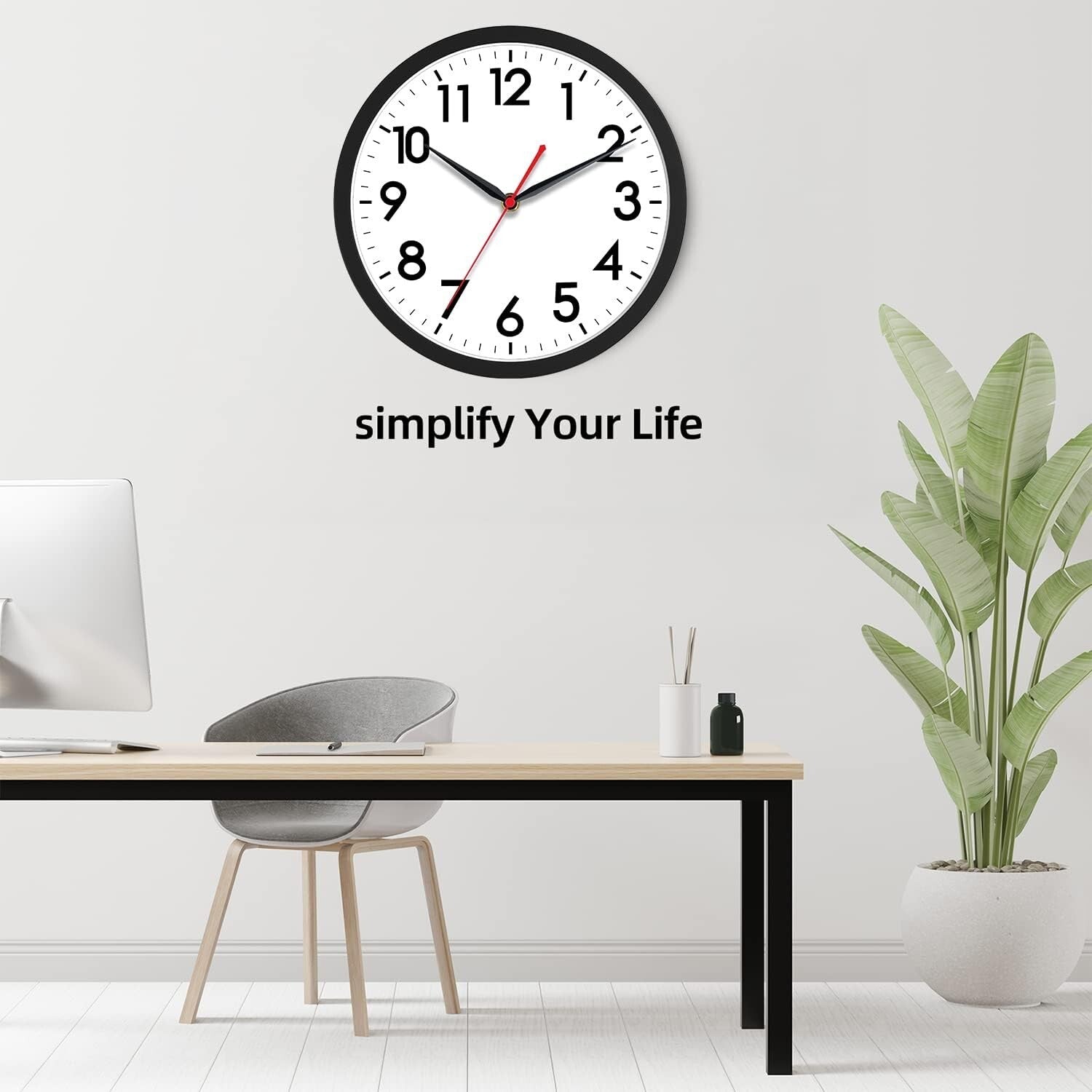 Chic 18-Inch Wall Clock with Big Numerals - Functional Decor for Any Room