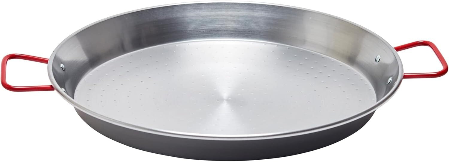 Versatile 16-Inch Carbon Steel Paella Pan - Perfect for Gas & Electric Stovetops
