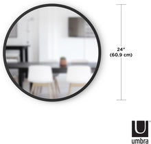 Load image into Gallery viewer, Large 24-Inch Round Mirror with Protective Rubber Frame for High-Traffic Areas
