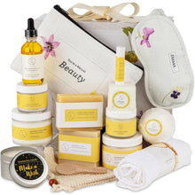 Load image into Gallery viewer, Elegant Citrus Spa Gift Basket - 15-Piece Women’s Self-Care Kit for Relaxation