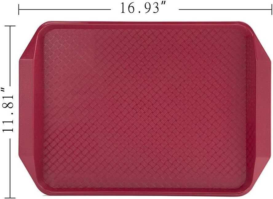 16.95" x 11.82" Modern Plastic Fast Food Trays - Set of 12 for Versatile Use