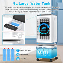 Load image into Gallery viewer, 3-in-1 Portable Evaporative Air Cooler with 9.5L Water Tank &amp; Remote Control