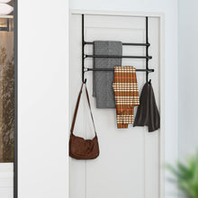 Load image into Gallery viewer, Durable 24.2” Over Door Towel Storage Rack with Hooks - Smart Bathroom Solution
