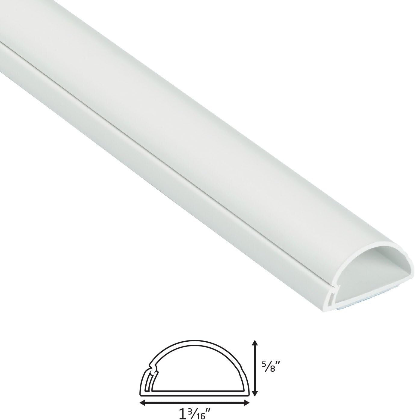 30ft Self-Adhesive Cable Raceway Kit - Discreet Half Round Hider with 10 Add-Ons