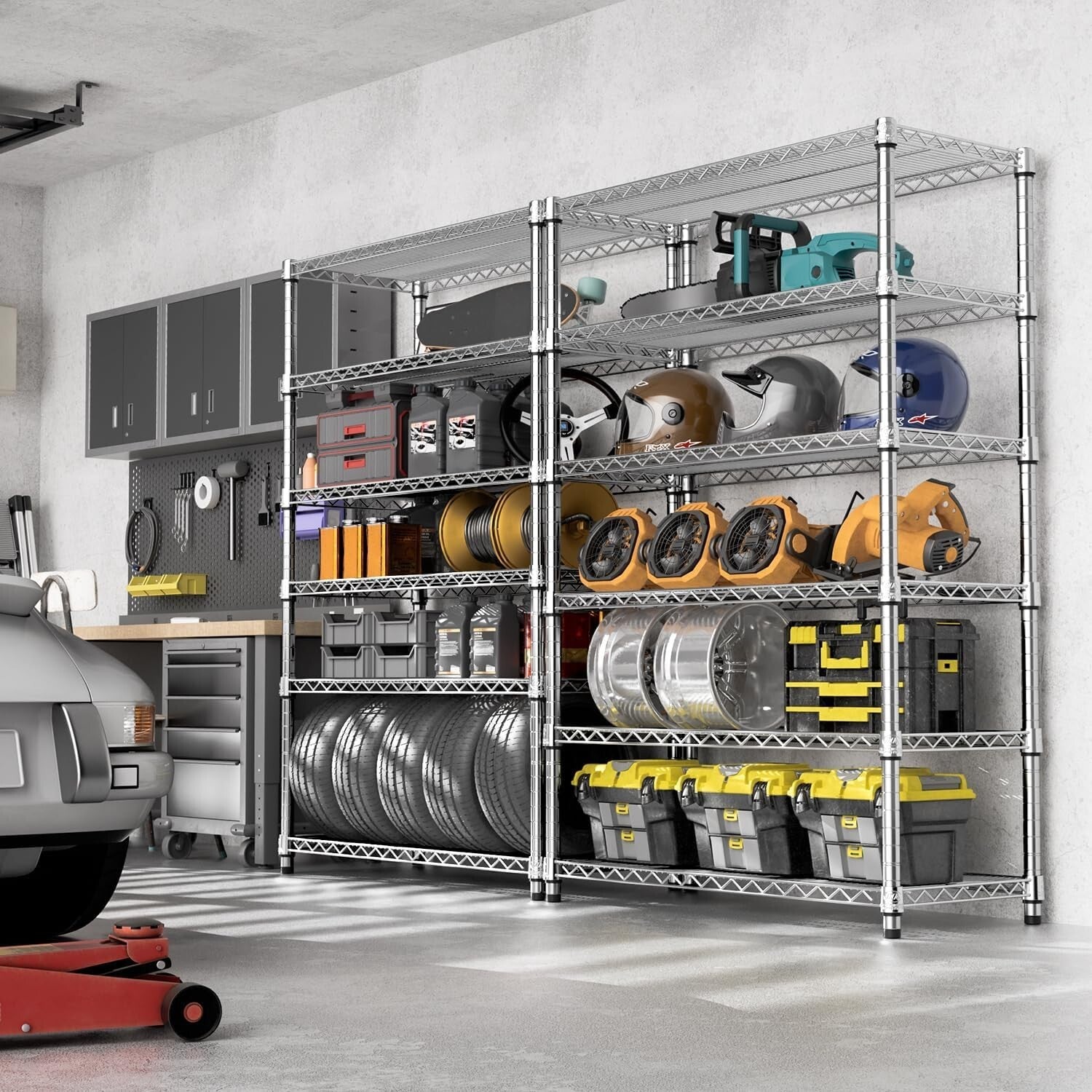Durable 4080 lbs Wire Shelves - 6-Tier Organizer for Kitchen, Garage & Office