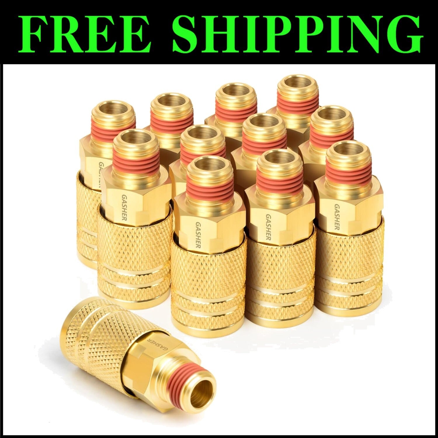 Durable 12PCS 1/4-Inch Brass Couplers with Quick Connect for Easy Tool Switching