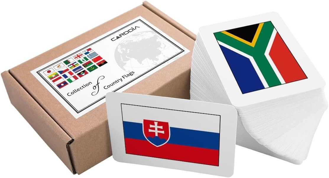 Durable Country Flags Flashcards Set - Perfect for Geography Lovers Ages 6+