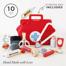 Load image into Gallery viewer, Vintage Style Kids Doctor's Bag with Wooden Medical Tools - Perfect for Playtime