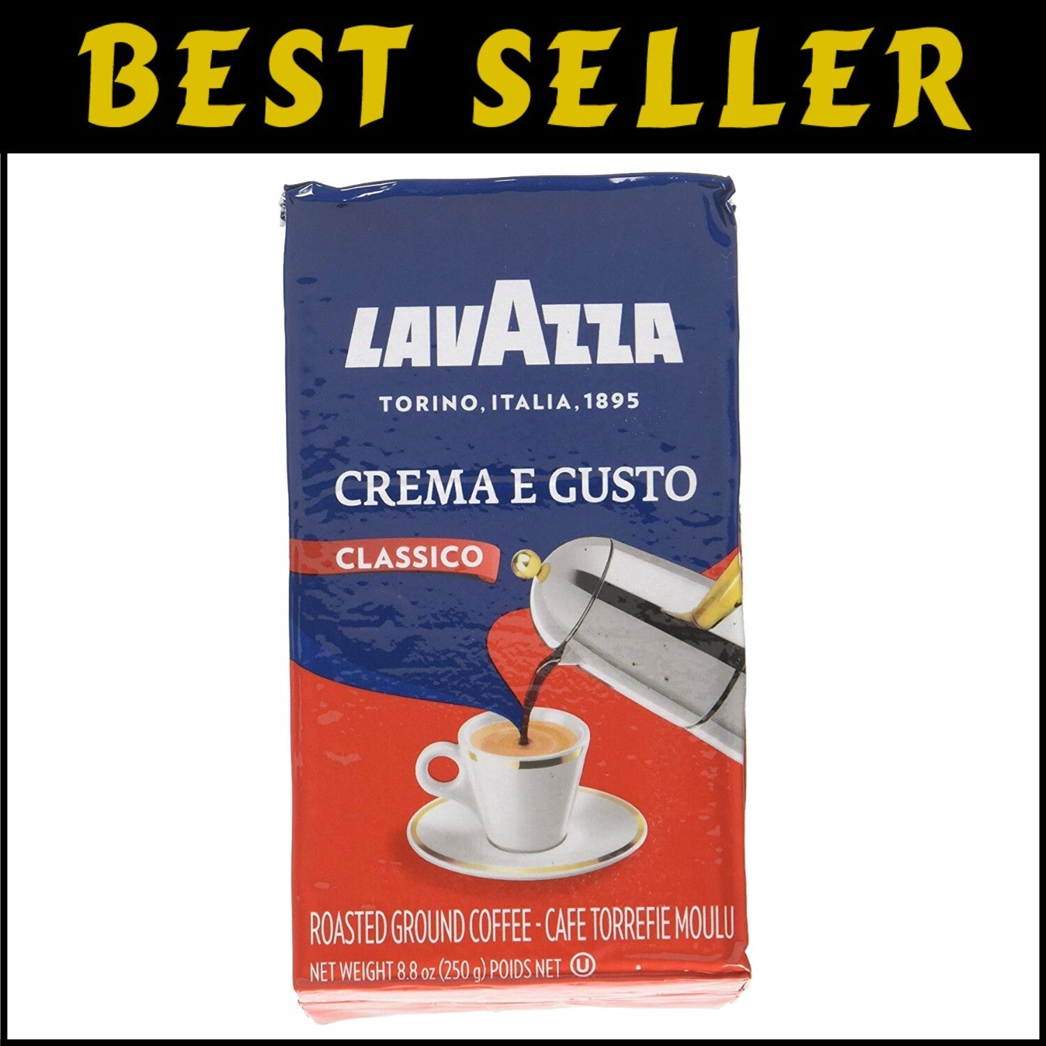 Versatile Italian Crema e Gusto Ground Espresso - 20 Bricks for Every Brew Style