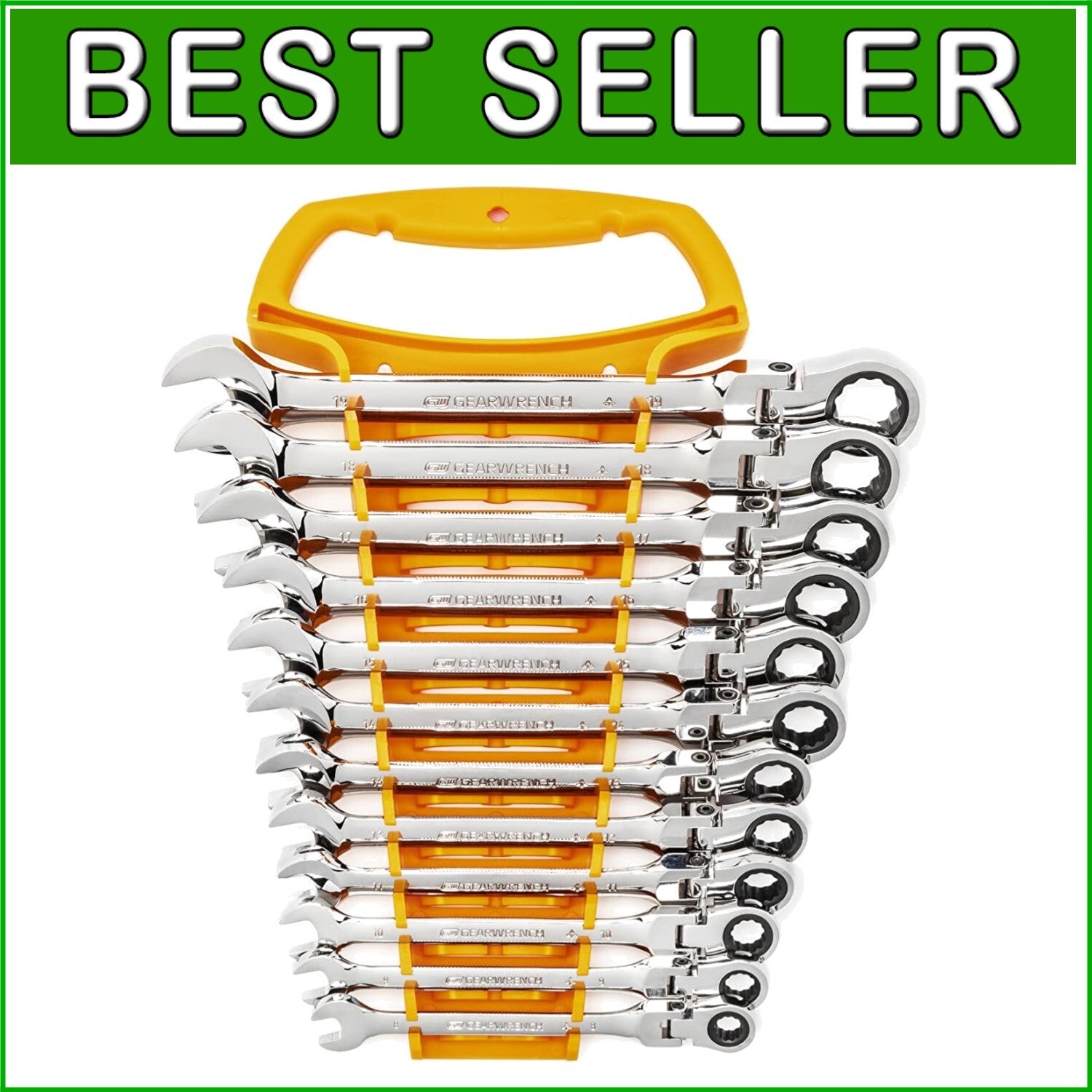 Professional 12-Piece Ratcheting Wrench Set - Flex Head and SurfaceDrive Tech