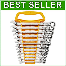 Load image into Gallery viewer, Professional 12-Piece Ratcheting Wrench Set - Flex Head and SurfaceDrive Tech