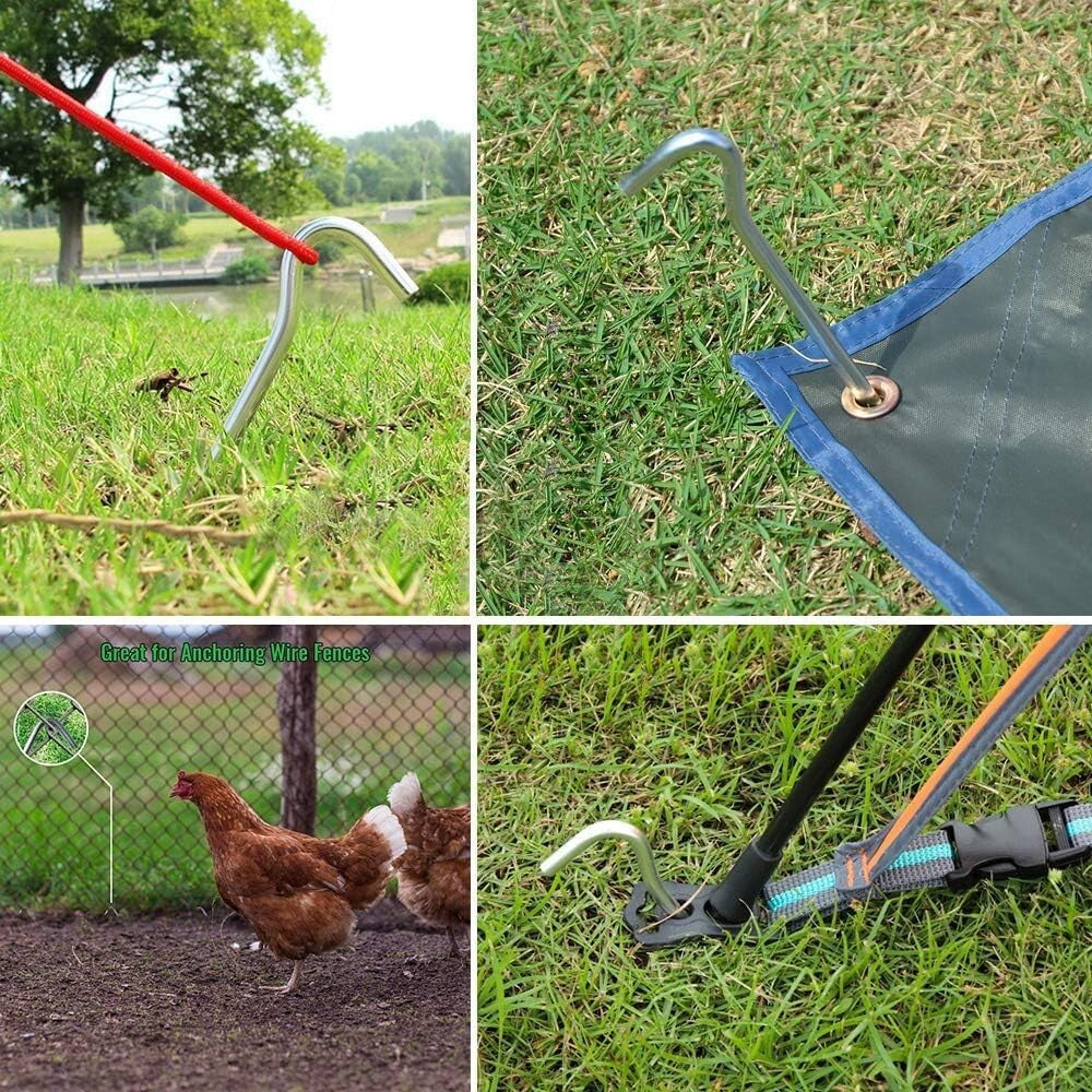 Rust-Resistant 9-Inch Galvanized Tent Pegs - Perfect for Camping & Gardening