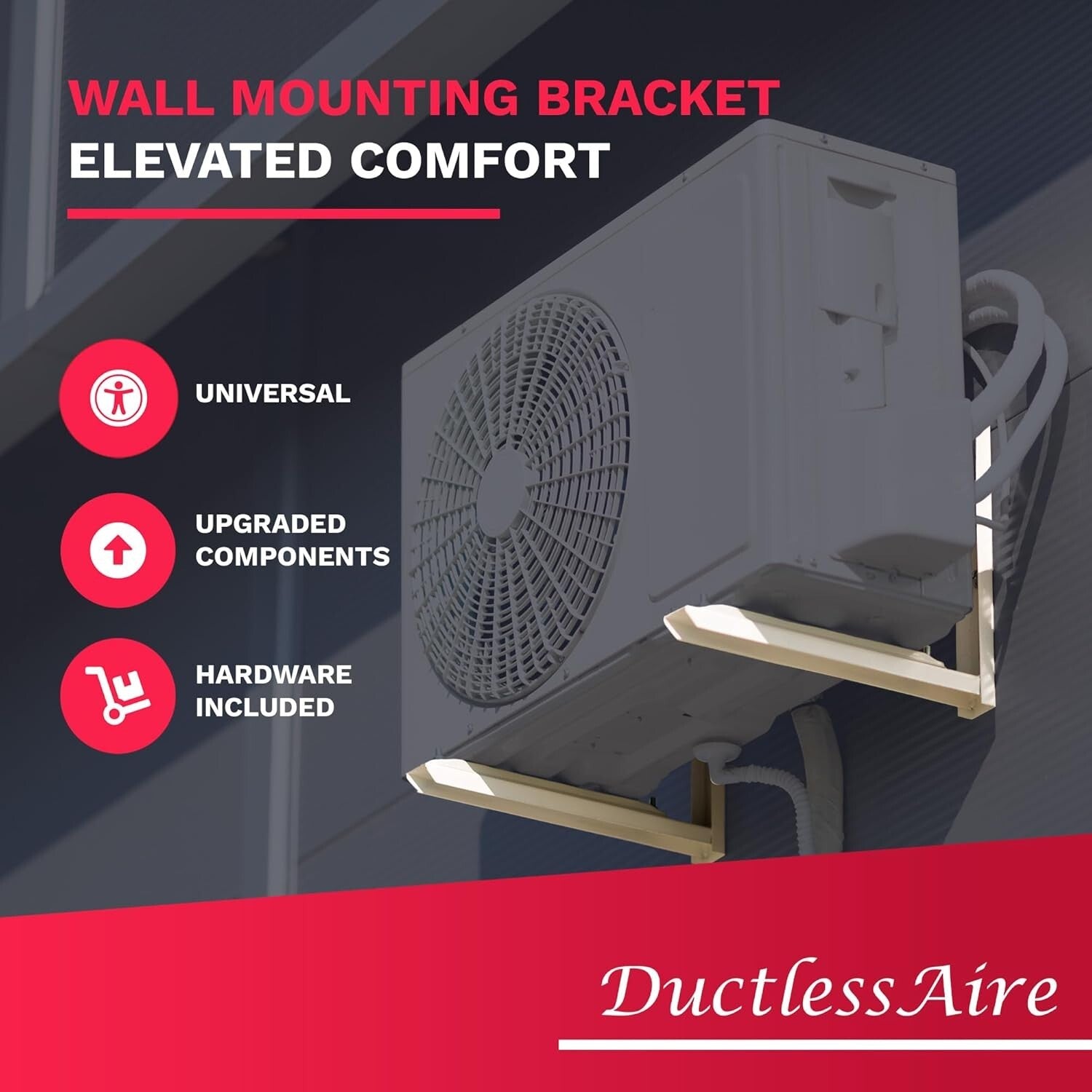 Universal Mini Split Wall Mount Bracket - 9000-36000 BTU Support, Complete Kit