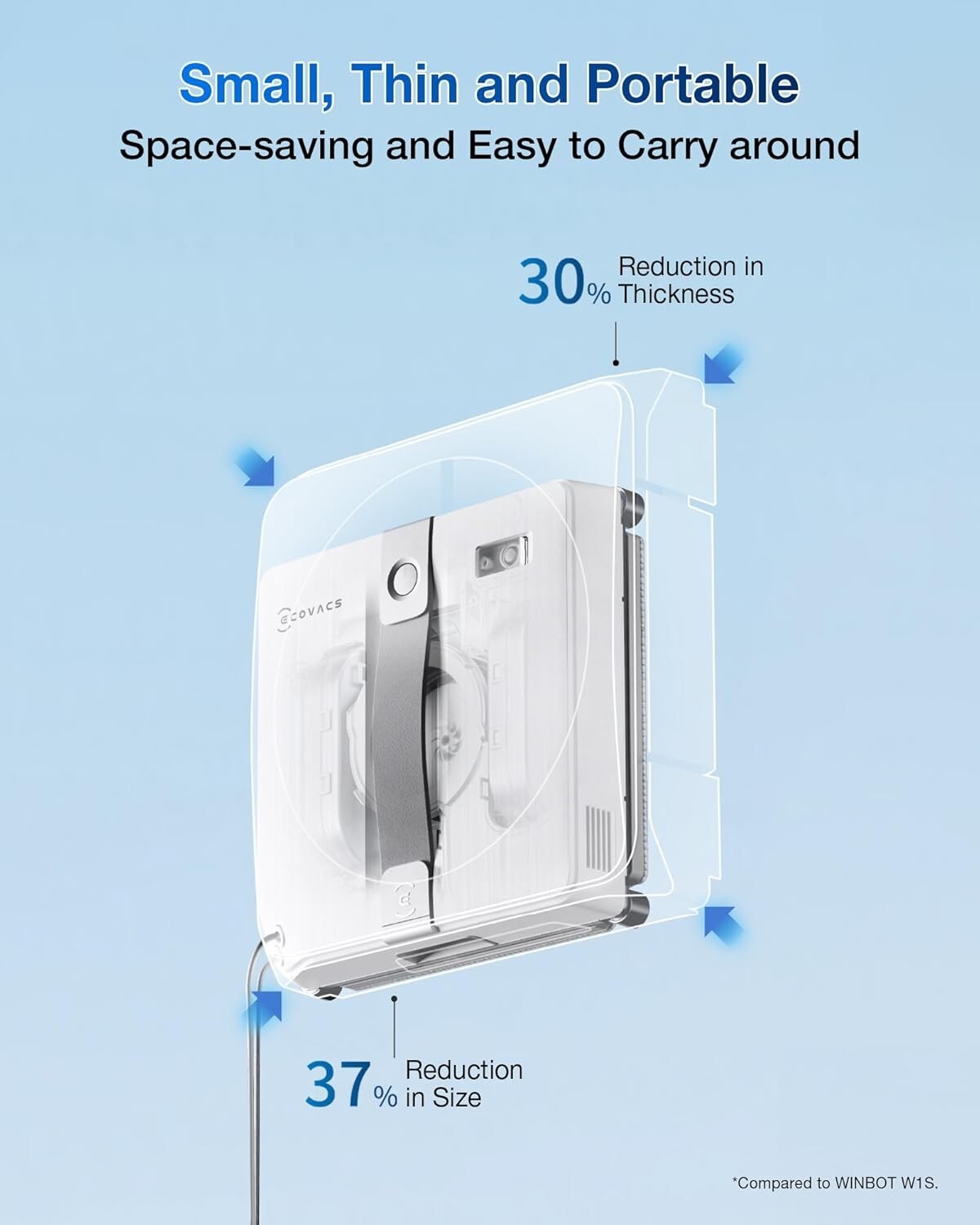 Effortless Cleaning with Ultrasonic Window Robot - Compact & Intelligent Design