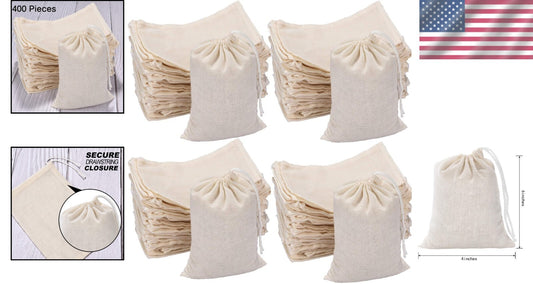 Customizable 400 Pack of 6x4 Inch Drawstring Bags - Perfect for Organizing