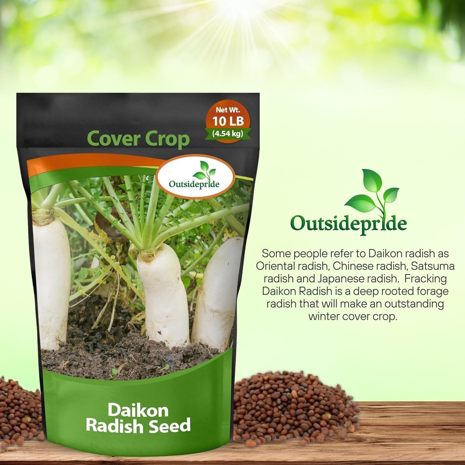 Drought Tolerant 10 lbs. Daikon Radish Seeds - Improve Soil & Grow Fresh Veggies