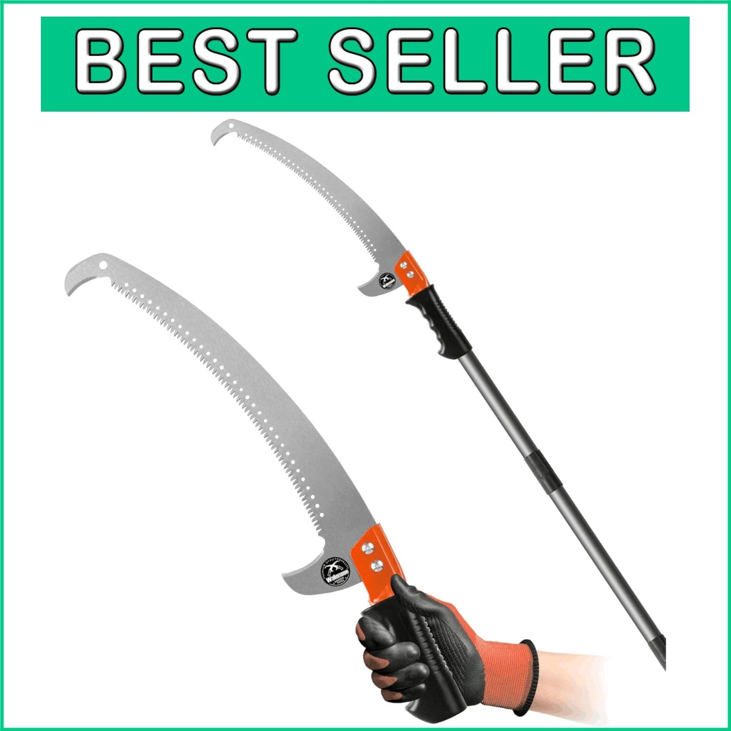 14 FT Adjustable Lightweight Pole Saw with Serrated Blade - Perfect for Trees