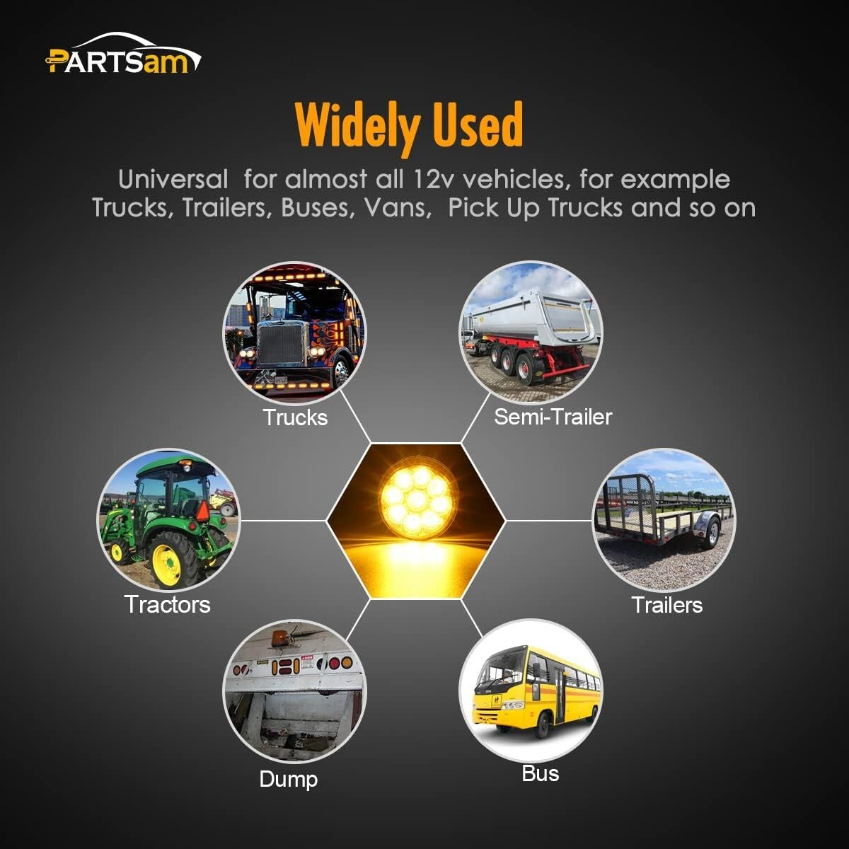 20 Pack of 2 Inch Waterproof LED Turn Signal & Marker Lights for Heavy Vehicles