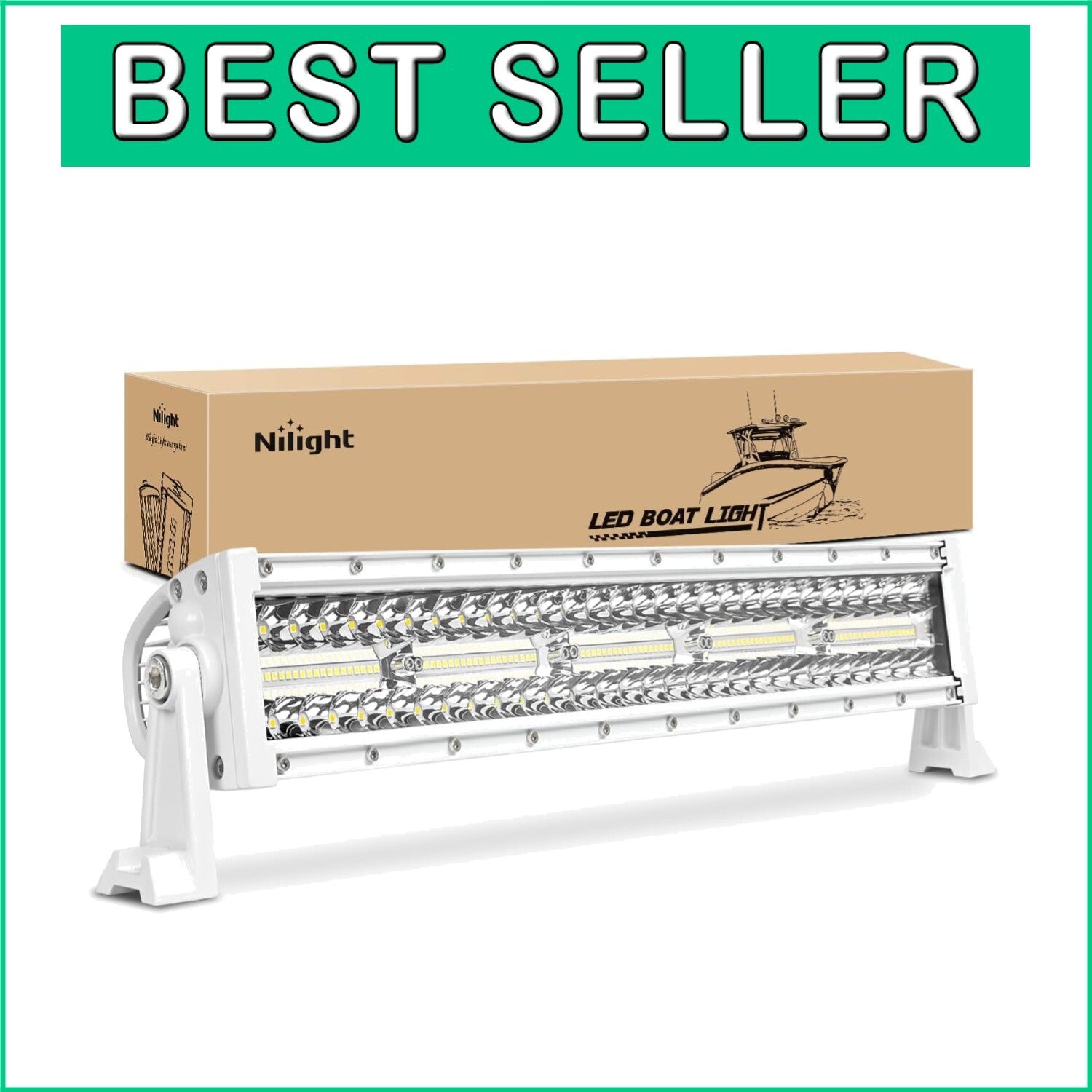 Durable Waterproof 22-Inch LED Navigation Light Bar for Yachts and Pontoon Boats