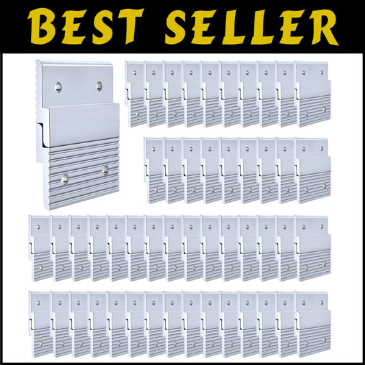 Durable 50 Pairs Aluminum Z Bar Hangers for Safe Art and Frame Display, 2 Inch