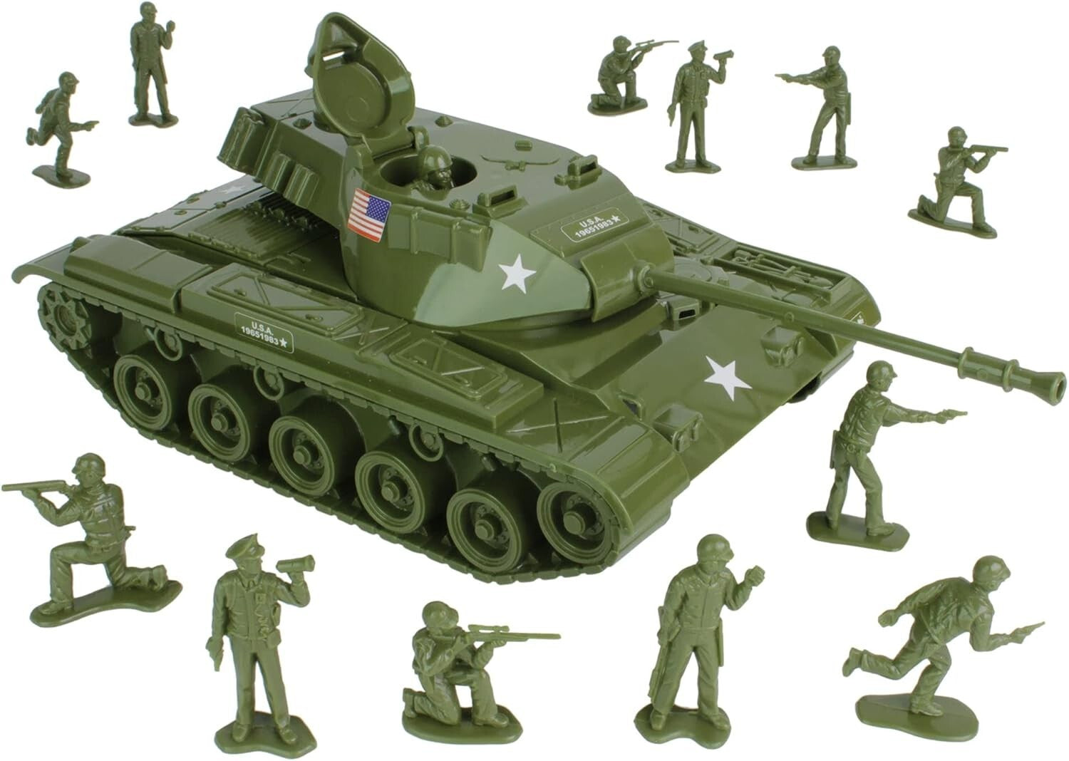 Large TimMee Walker Bulldog Tank Playset - 1:24 Scale with Soldier Figures