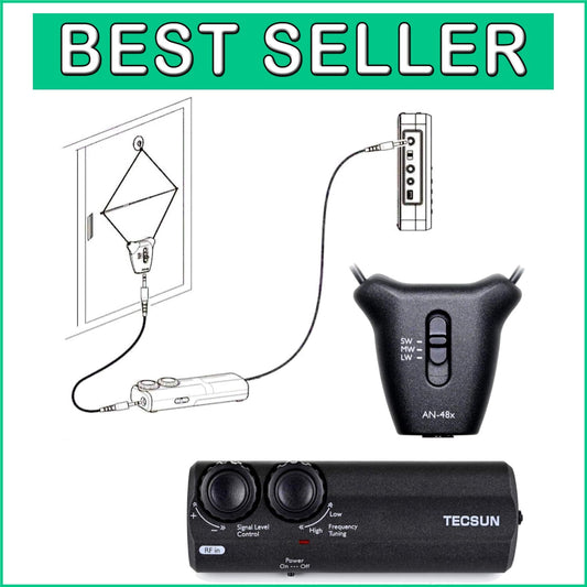 Enhanced Black Radio Antenna for Superior Indoor AM Reception - 2 AAA Powered