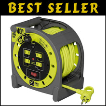 Load image into Gallery viewer, Portable 40ft Case Cord Reel with Safety Breaker and Manual Power Switch