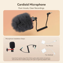Load image into Gallery viewer, Compact Video Rig for iPhone with Microphone, LED Light &amp; Adjustable Features