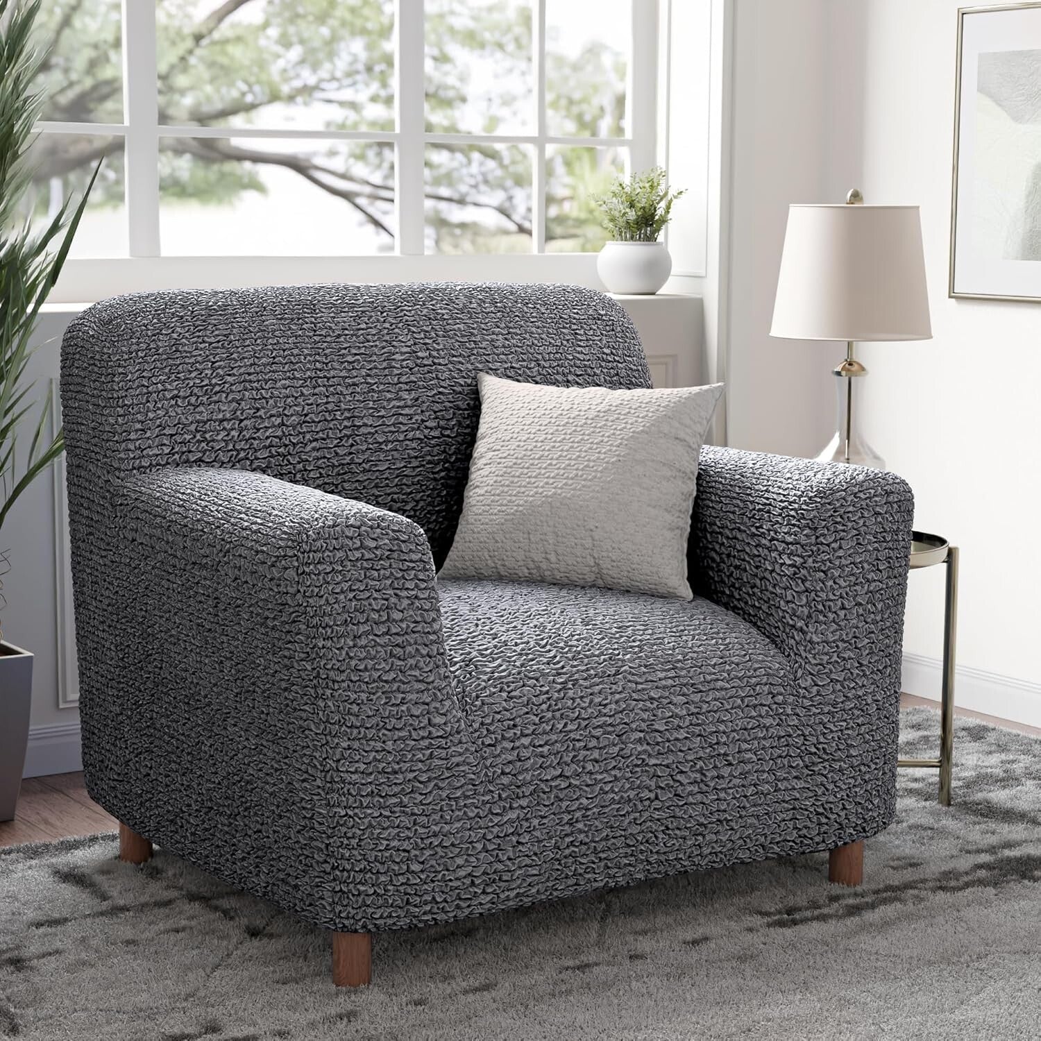 Soft Polyester Armchair Slipcover - One-Piece Stretch Fit for Modern Living