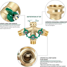 Load image into Gallery viewer, 3-Way Garden Hose Splitter with Full Flow, Swivel Nut &amp; Anti-Corrosion Design