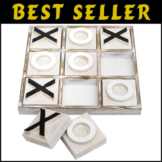 Eco-Friendly 12.6-Inch Tic Tac Toe Game - Rustic Decor for Home & Parties