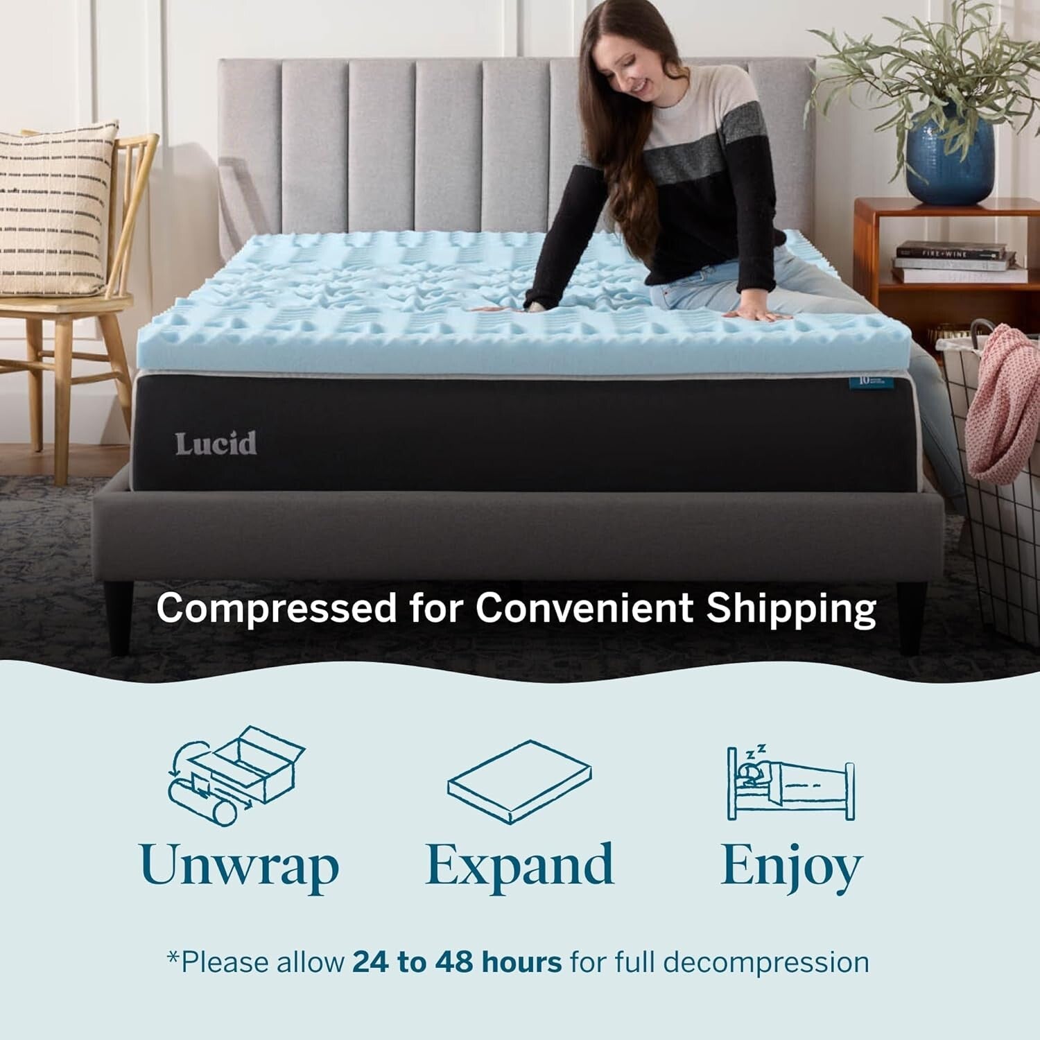 Cooling Gel Infused Memory Foam Mattress Topper - 3 Inch California King Comfort