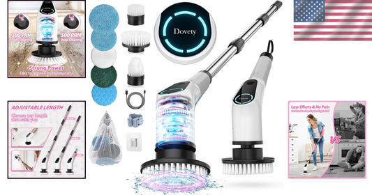 Advanced Cordless Cleaning Brush with Extendable Handle & 8 Versatile Heads