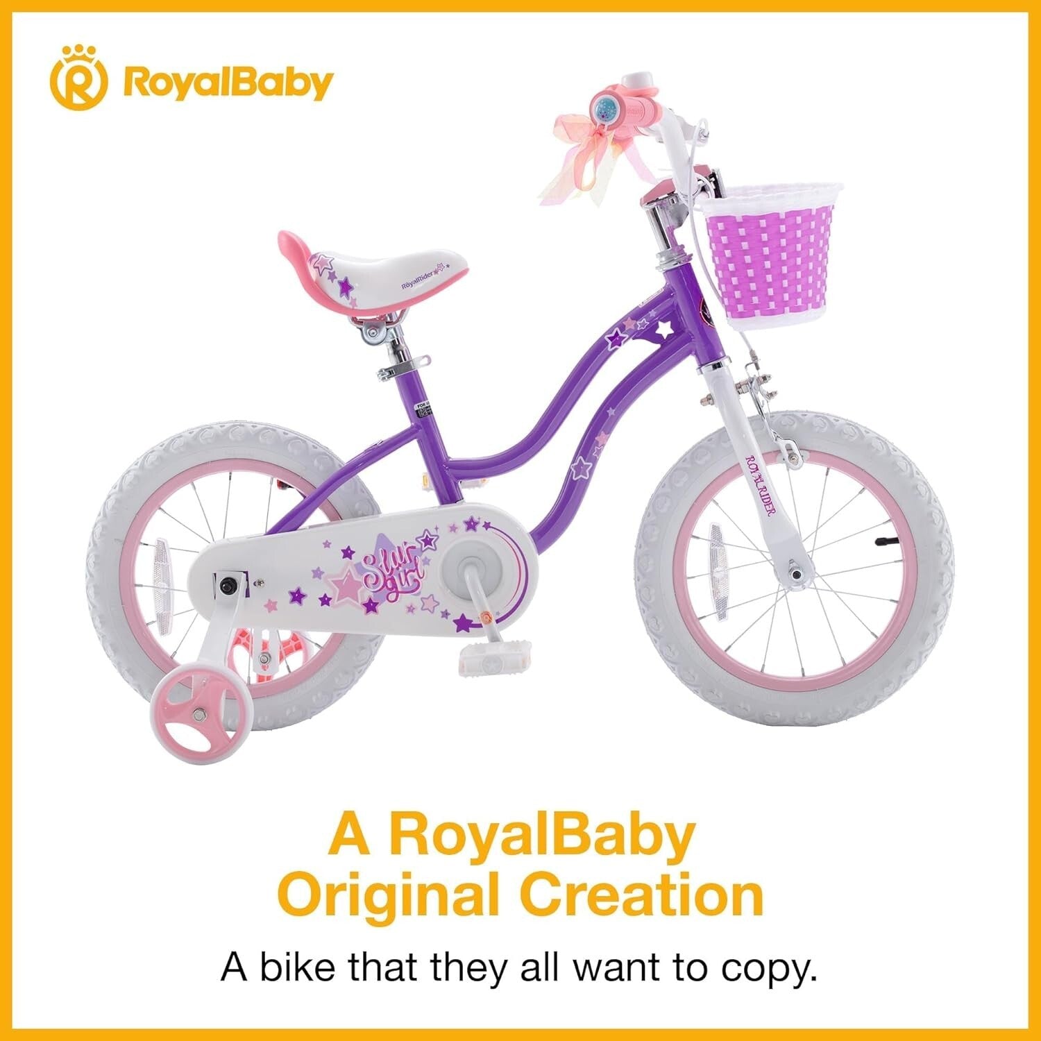 Stylish Girls Bike 14-Inch with Training Wheels & Basket for Easy Learning