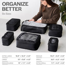 Load image into Gallery viewer, Durable Nylon Packing Cubes - Lightweight 6-Pack Luggage Organizers for Travel