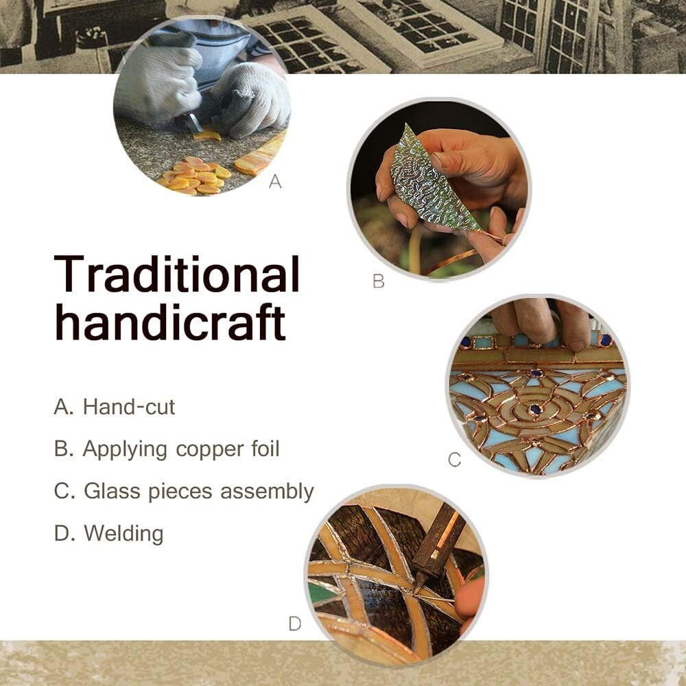 Artistic 10-Inch Lighthouse Tiffany Style Stained Glass Table Lamp - Night Light