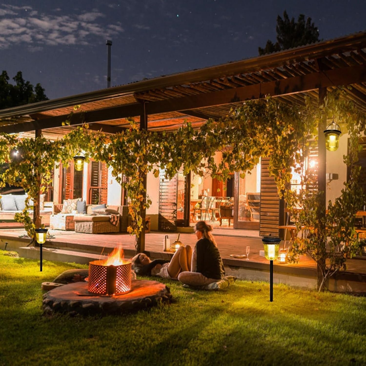 200 Lumens Solar Pathway Lights - Waterproof Outdoor Lights, 4 Pack Set