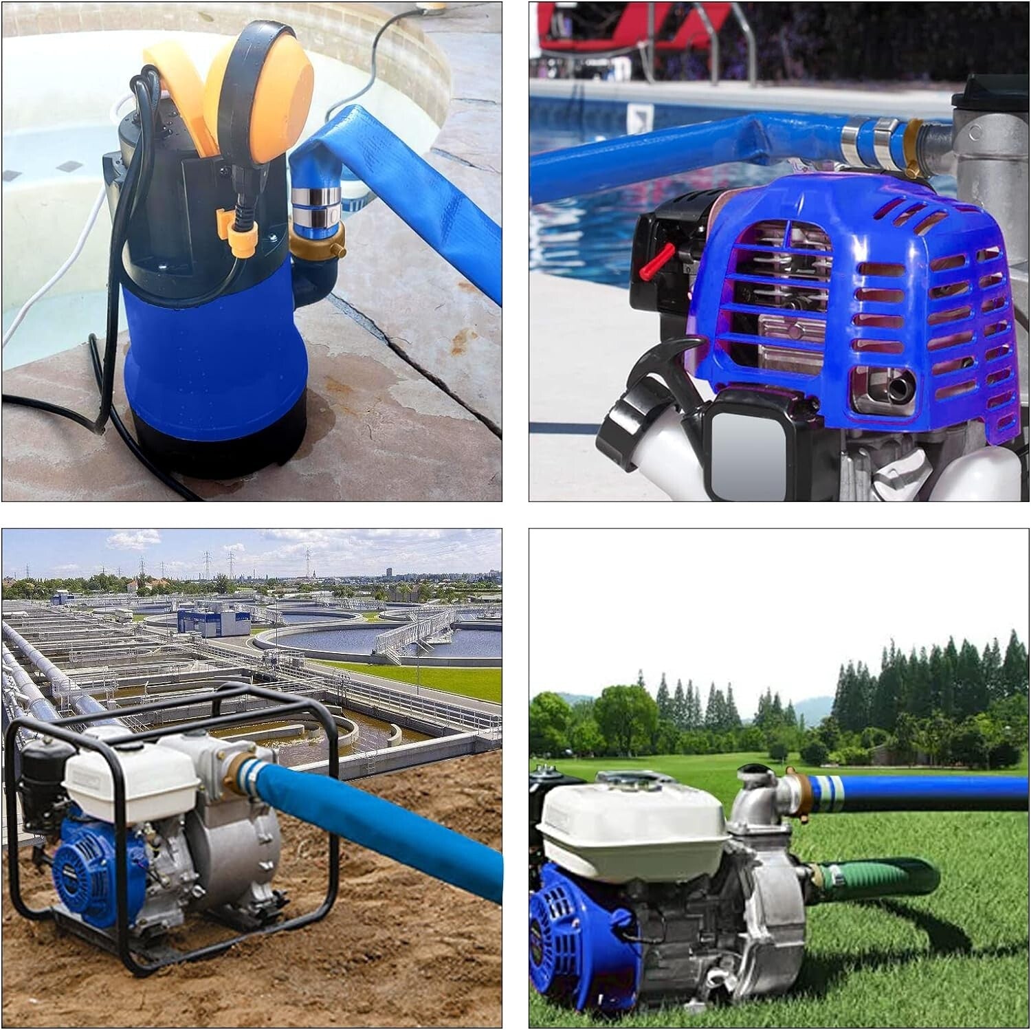 Durable 2" x 25ft PVC Water Pump Hose with Aluminum Fittings for Efficient Use