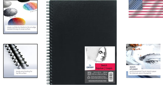 Artist Series Wirebound Sketchbook - 11x14 Inches, 160 Sheets of Acid-Free Paper