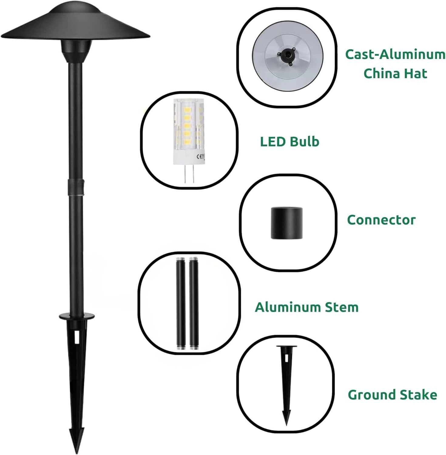 Elegant 12V Black Pathway Lights - 8 Warm White LED Outdoor Landscape Fixtures