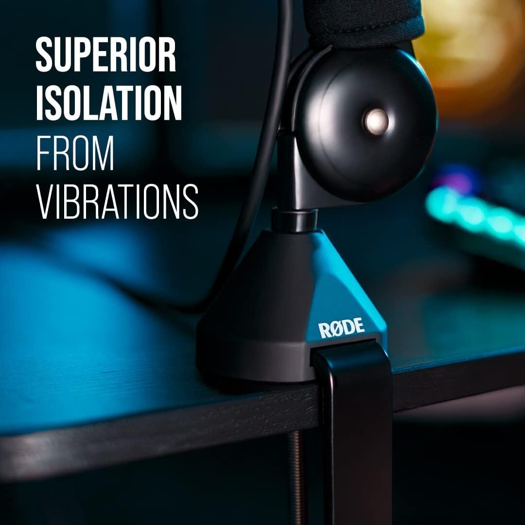 360-Degree Rotation Broadcast Mic Stand with Damped Springs and Cable Management