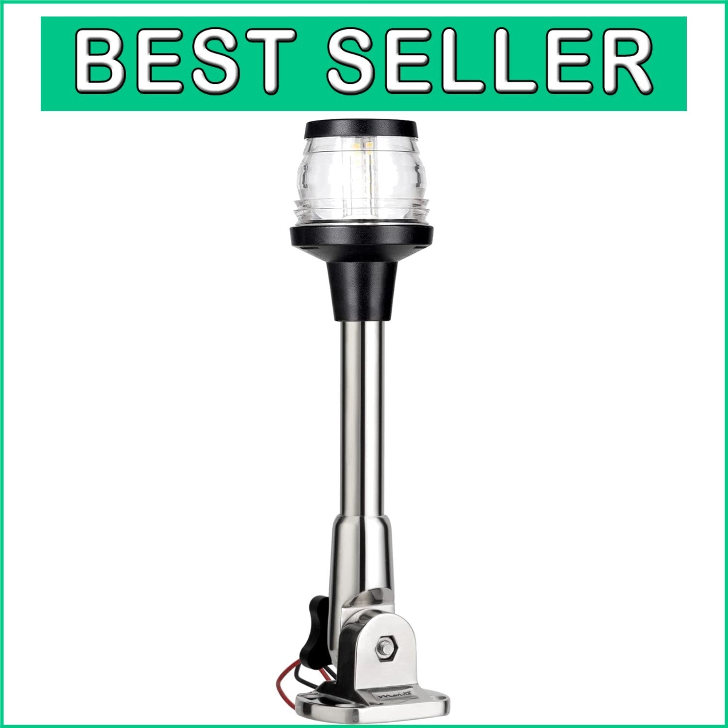 All-Round 12-24V LED Folding Boat Anchor Light - Polished Stainless Steel Design
