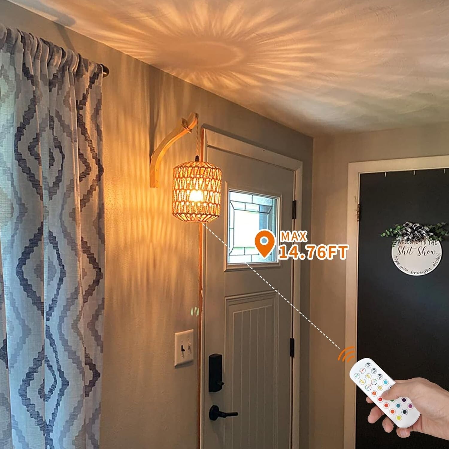 Frideko Boho Rechargeable Wall Sconces Set of 2 with Remote – RGB Dimmable Light