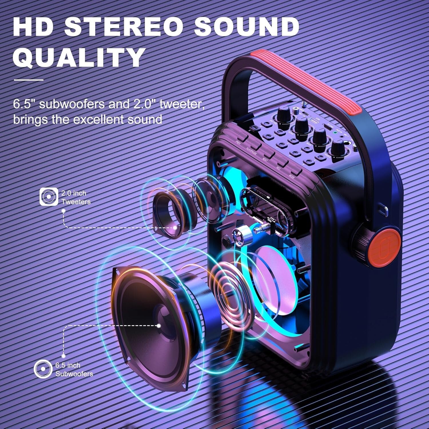 Rechargeable Karaoke Speaker Set with Dual Mics – Ideal for Home and Outdoors