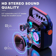 Load image into Gallery viewer, Rechargeable Karaoke Speaker Set with Dual Mics – Ideal for Home and Outdoors