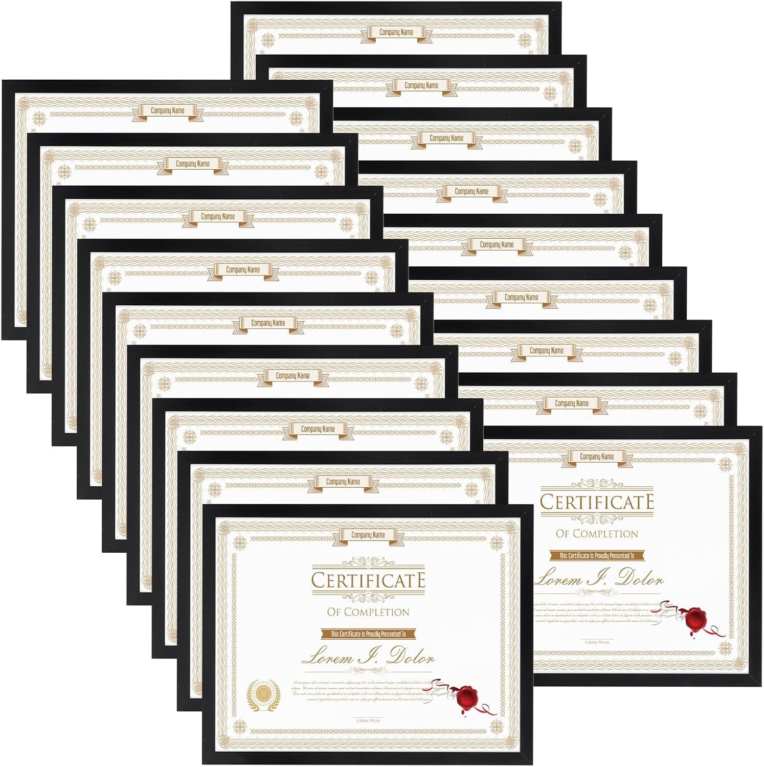 Lightweight 8.5x11 Black Picture Frame Set - Perfect for Certificates and Photos