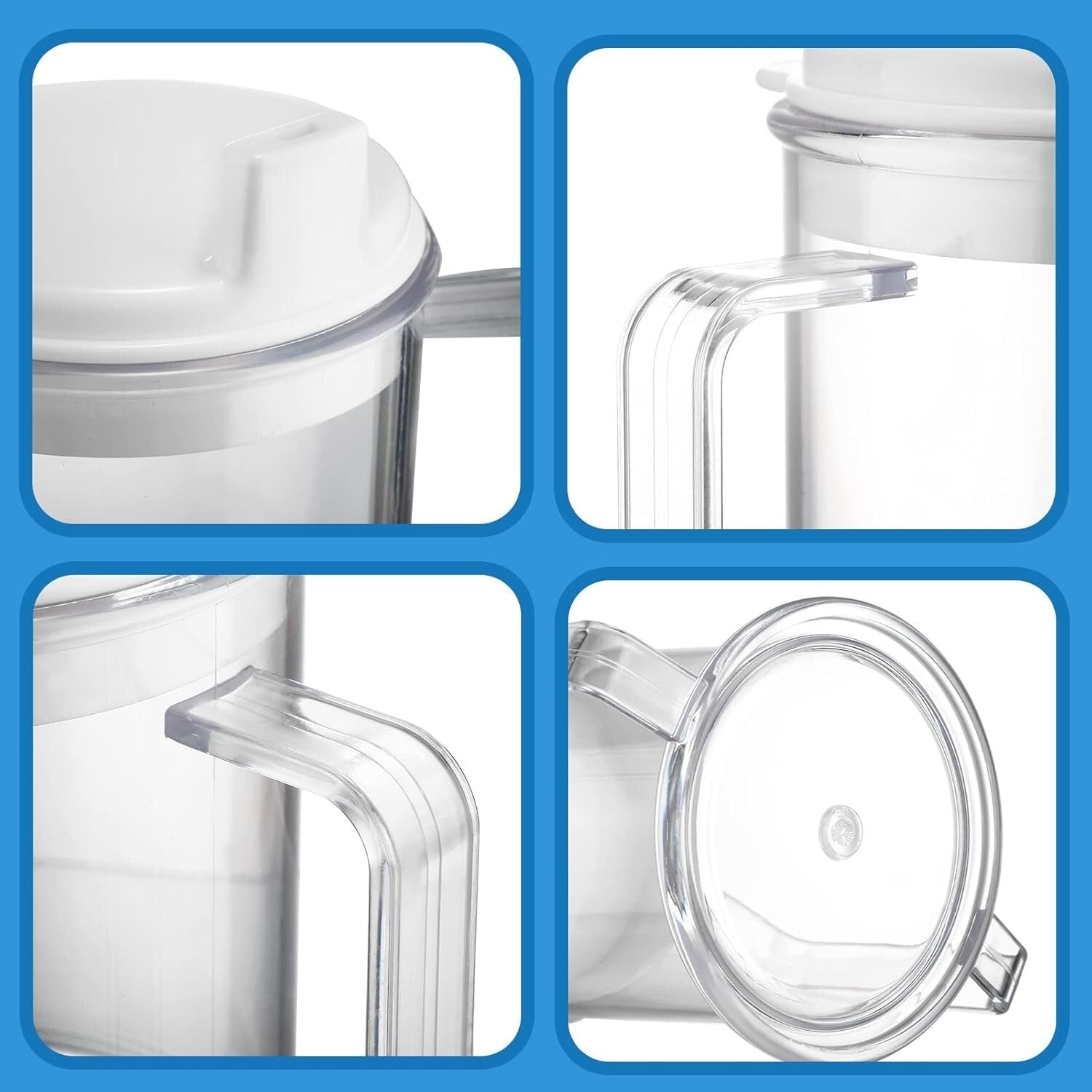 Clear 10 oz Adult Sippy Cups with 2 Handles - Spill-Resistant Drinking Mugs